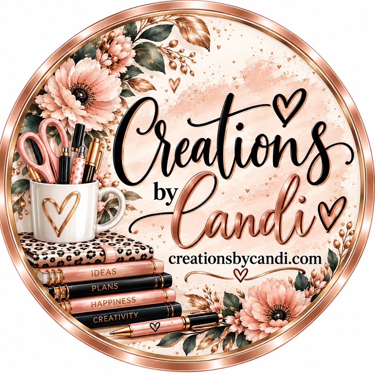 Creations by Candi floral logo